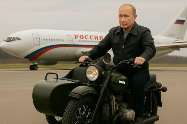 Putin daroval Americanovi rusku motorku Znacka sa postavila proti vojne