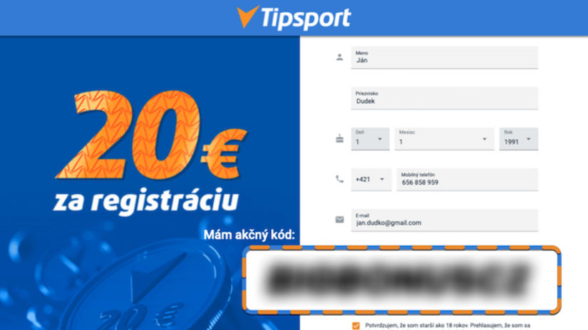 Tipsport akcny kod 2025 overeny bonus 7777Eur plus 20Eur v septembri