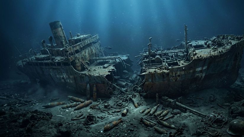 oblubene europske plaze sa mozu v okamihu zmenit na zonu smrti na dne mora hniju tisice ton vybusnin a nacisticky tanker franken s 15 miliona litrami nafty