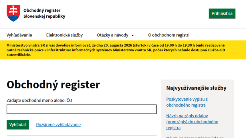 Novy obchodny register mal pomoc podnikatelom zatial odhalil iba ich osobne udaje Odbornici vysvetluju co sa zmeni
