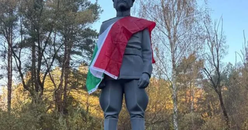 Sochu Koněva v Údolí smrti pomaľovali nápisom „vrah“